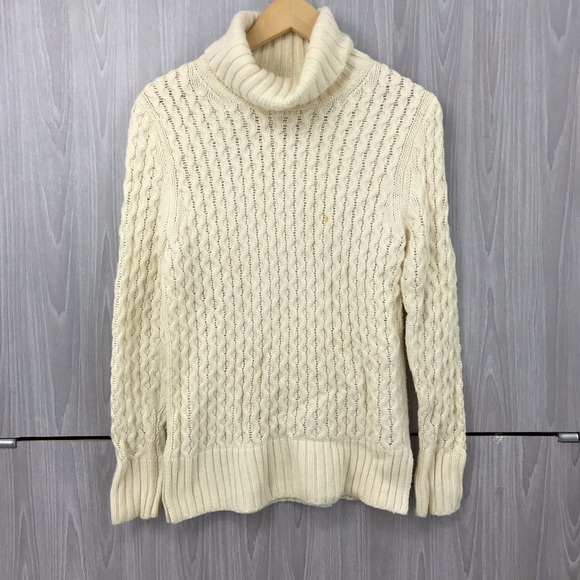 J.Crew Womens Chunky Cable Knit‎ Turtleneck Sweater - Picture 1 of 7